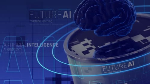 Futuristic Artificial Intelligence Brain and Machine Learning Concept
