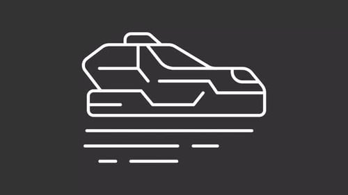 Geometric Outline Futuristic Hover Car Animation