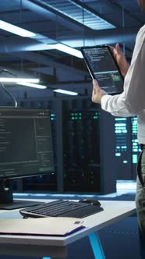 Vertical Video Data Center Computer Scientist Responsible for Installation of Equipment