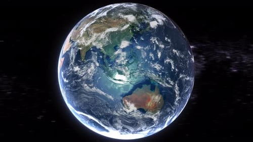 Realistic Earth From Space Zoom In Clouds Gabon