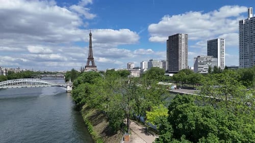 Paris Skyline At Paris In France Island France.