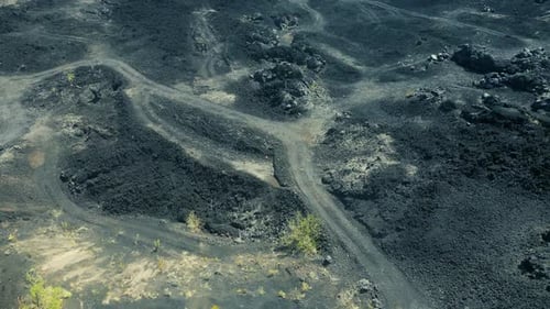 Aerial View of Black Lava From the Volcano Cerro Negro at Leon Nicaragua