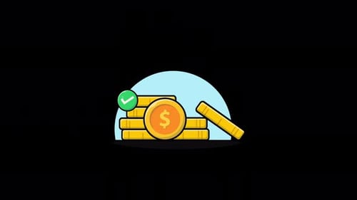 Coin Stack Animation Video - Transparent