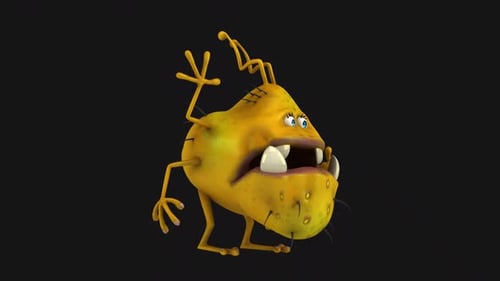 Fun 3D cartoon bug saying hi (with alpha channel)