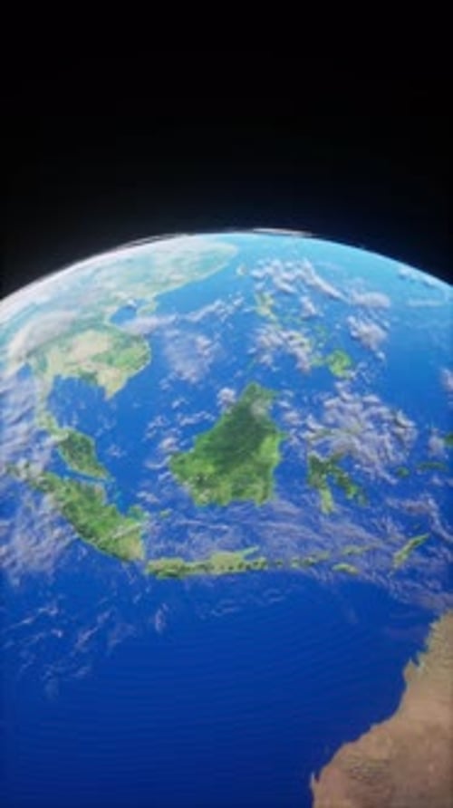 Realistic Earth Zoom Highlight Country Indonesia