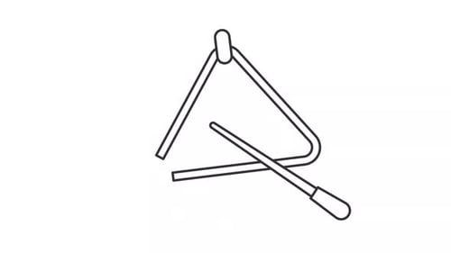 Animated Outline Musical Triangle Instrument