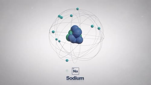 Nahtlos schleifenförmiges animiertes Natriumatom — Periodensystem der Elemente