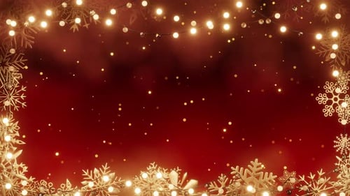 Festive Christmas Lights and Snowflakes Holiday Frame Background