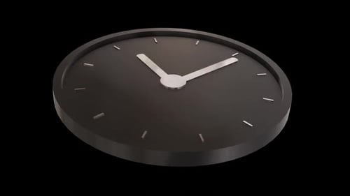 Dark Modern Clock Design Minimalist Timepiece Simple Elegant Round Analog Hands Hour Minute Second B