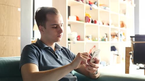 Man Using Smartphone
