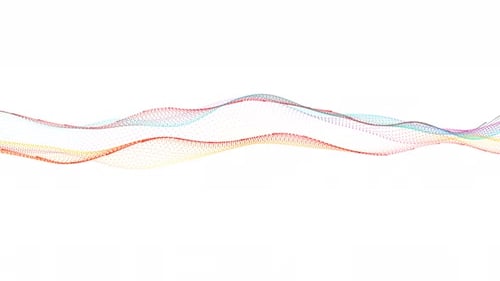 Farbiger Farbverlauf, Partikellinie, Welle, animierter weißer Hintergrund