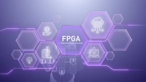 Fpga Hand touching,Digital transformation,Science and artificial intelligence,innovation
