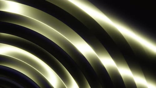 Abstract Shiny Pale Gold Metal Waves Move Seamlessly Under Light Beams