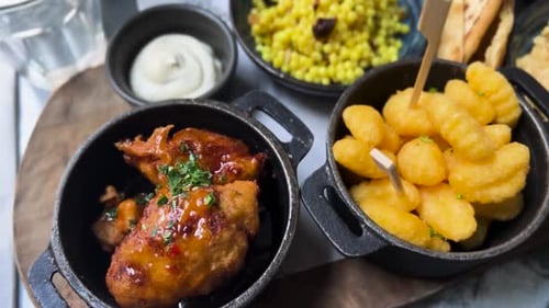Appetizer Assortment on Wooden Board