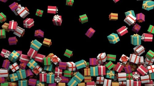 Falling Colorful Gift Box Presents Celebration Transition