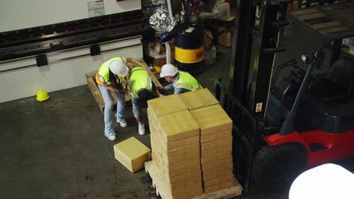 Engineer team working together in the factory