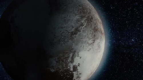 3D Space Planet Rotation with Stars Background