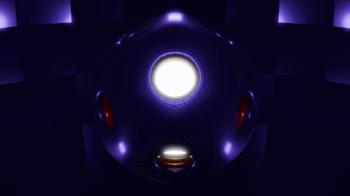 Strange Stone With Shining Middle 4 K Vj Loop Mystical Motion Background Purple