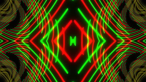 Red And Green Flashing Neon Spiral Kaleidoscope Background Vj Loop In 4K