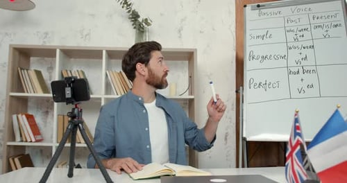 Adult Man Teaching English Grammar Online