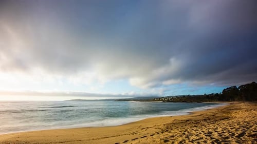 Timelapse - Dramatic and colorful Seascape at a California Beach by Pacific Coast Highway