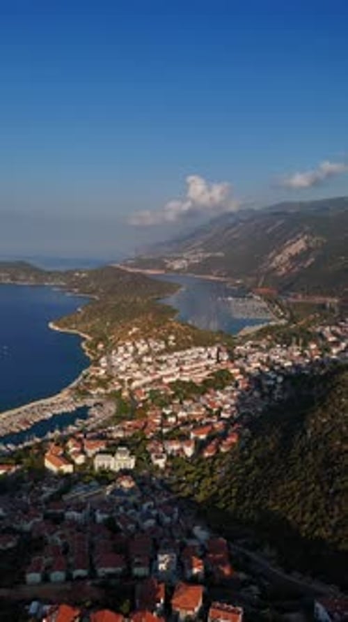 Aerial View Of Kas Coastal Town And Marina In Turkey