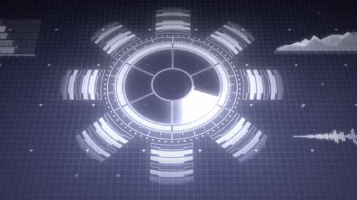 Futuristic HUD Circle Scan Data Analysis Display