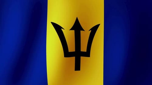 Wave-Hintergrundschleife mit der Flagge von Barbados