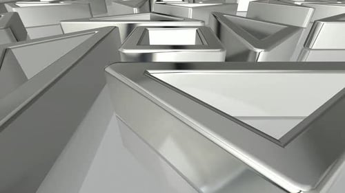 Luxus-Geschäftshintergrund mit rotierenden silbernen Formen, exklusiv, Figuren, Reflexion, 3D-Render