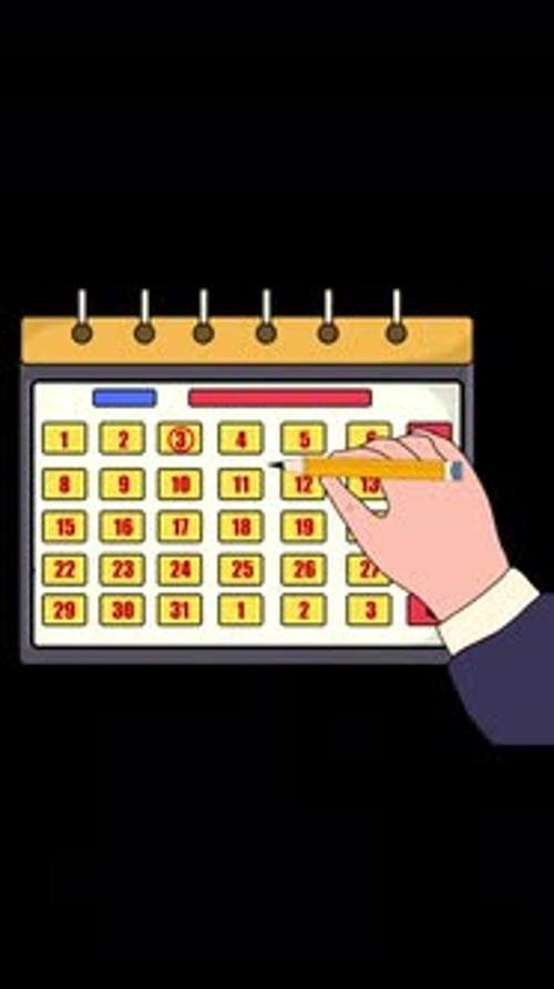 Manually Marking The 3rd Of The Month On The Calendar On Vertical On Alpha Channel