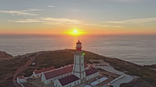 Lighthouse on Cabo Espichel Cape Espichel on Atlantic Ocean
