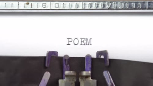 Vintage Typewriter Types the Word Poem
