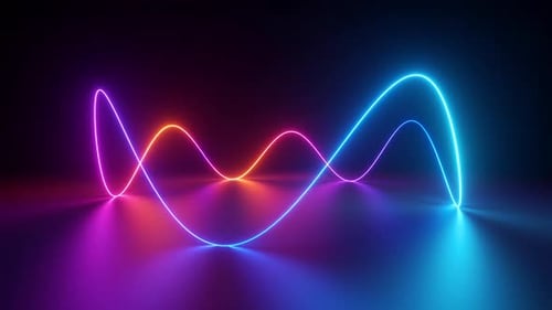 Abstract Neon Wavy Line Loop Animation