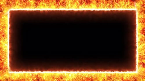 Borde de marco de fuego ardiente 4k