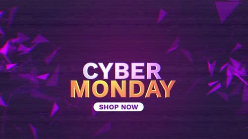 Cyber Monday Futuristic Glitch Text Animation