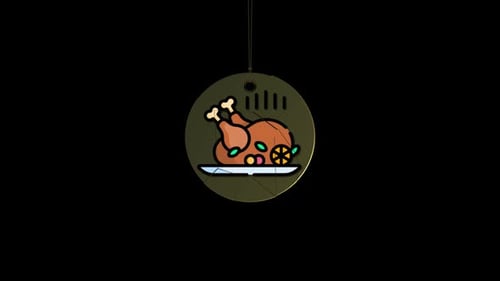 Animated Christmas Turkey Dinner Hanging Ornament Reveal