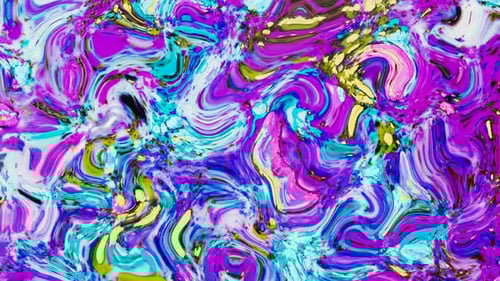 Abstract Fluid Paint Swirls Loop Background
