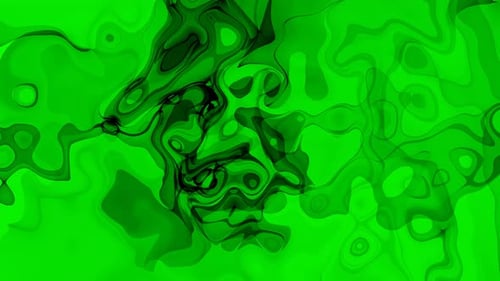 Abstract Green Fluid Liquid Flowing Background Animation