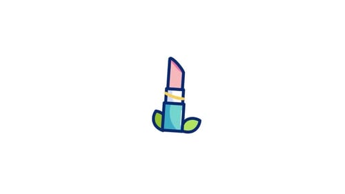 Stylized Lipstick Icon Animation Reveal