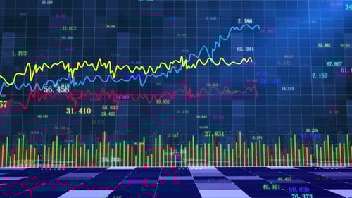 Data Chart Animation Of Stock Exchange Market Index