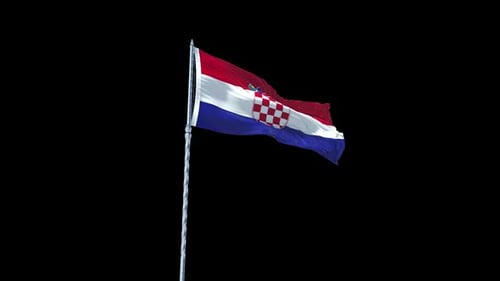 Realistic Croatia National Flag Waving