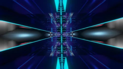 3D futuristic tesseract in a seamless loop.