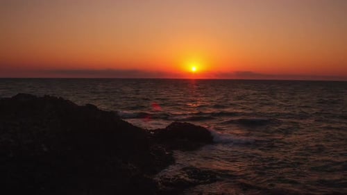 Ocean Sunset at Dusk on the Horizon