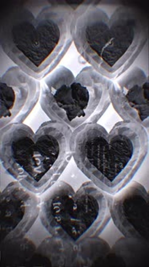 Glitch Grunge Repeating Heart Pattern