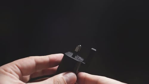 Hands Adjust Black Electrical Plug Adapter