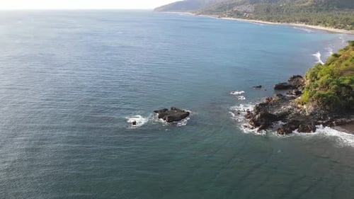 Aerial Lombok Beach Waves
