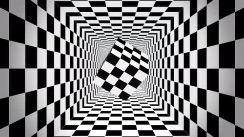 Check Pattern Cube Optical Illusion Art Background