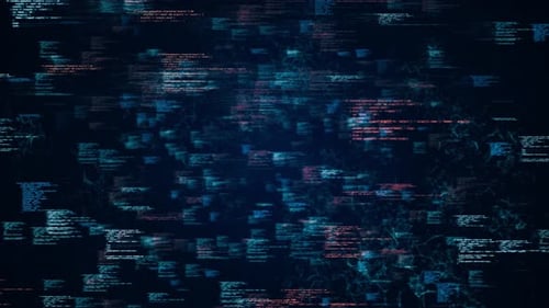 Mehrfarbige Zeilen von Computercode, die sich auf dem Bildschirm wiederholen