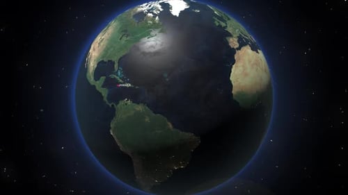 Earth Zoom From Space To Jamaica