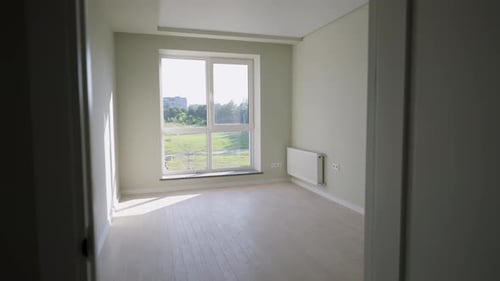 An Empty Room in a Modern Multiapartment Building with an Improved Layout